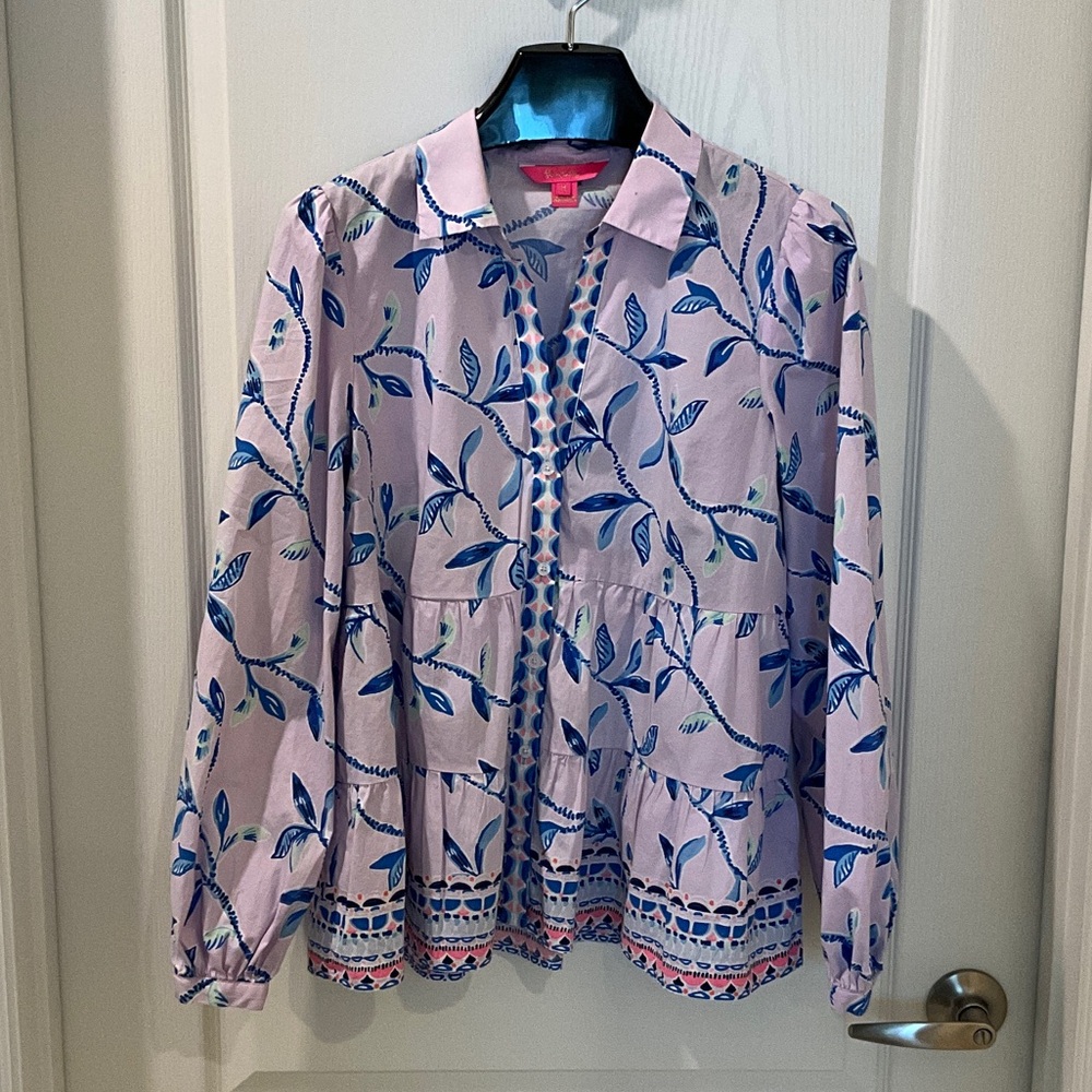 Lily Pulitzer Floral Long Sleeve Blouse